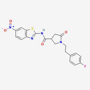 1-[2-(4-fluorophenyl)ethyl]-N-(6-nitro-1,3-benzothiazol-2-yl)-5-oxopyrrolidine-3-carboxamide