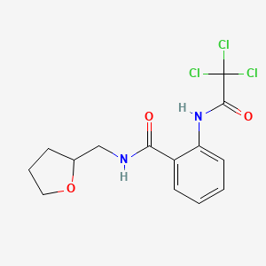 molecular formula C14H15Cl3N2O3 B11018455 N-(tetrahydrofuran-2-ylmethyl)-2-[(trichloroacetyl)amino]benzamide 