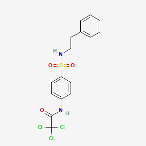 2,2,2-trichloro-N-{4-[(2-phenylethyl)sulfamoyl]phenyl}acetamide