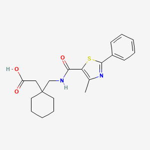 [1-({[(4-Methyl-2-phenyl-1,3-thiazol-5-yl)carbonyl]amino}methyl)cyclohexyl]acetic acid