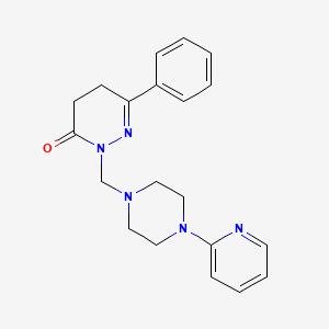 molecular formula C20H23N5O B11018499 6-phenyl-2-{[4-(pyridin-2-yl)piperazin-1-yl]methyl}-4,5-dihydropyridazin-3(2H)-one 