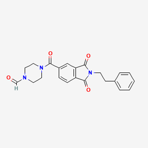 molecular formula C22H21N3O4 B11018506 4-{[1,3-dioxo-2-(2-phenylethyl)-2,3-dihydro-1H-isoindol-5-yl]carbonyl}piperazine-1-carbaldehyde 