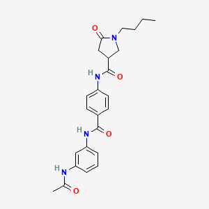 N-(4-{[3-(acetylamino)phenyl]carbamoyl}phenyl)-1-butyl-5-oxopyrrolidine-3-carboxamide