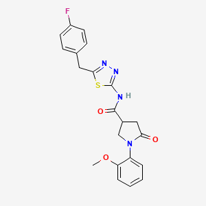 N-[(2E)-5-(4-fluorobenzyl)-1,3,4-thiadiazol-2(3H)-ylidene]-1-(2-methoxyphenyl)-5-oxopyrrolidine-3-carboxamide