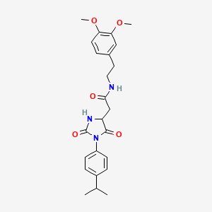 molecular formula C24H29N3O5 B11018555 N-[2-(3,4-dimethoxyphenyl)ethyl]-2-{2,5-dioxo-1-[4-(propan-2-yl)phenyl]imidazolidin-4-yl}acetamide 