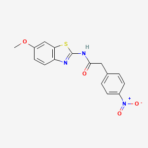 N-(6-methoxy-1,3-benzothiazol-2-yl)-2-(4-nitrophenyl)acetamide