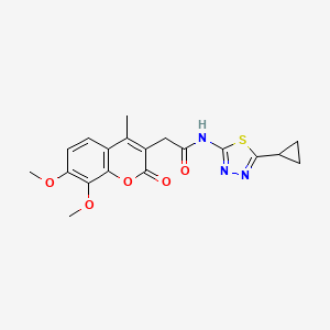 N-(5-cyclopropyl-1,3,4-thiadiazol-2-yl)-2-(7,8-dimethoxy-4-methyl-2-oxo-2H-chromen-3-yl)acetamide