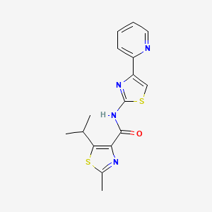 molecular formula C16H16N4OS2 B11018575 5-isopropyl-2-methyl-N-(4-(pyridin-2-yl)thiazol-2-yl)thiazole-4-carboxamide 