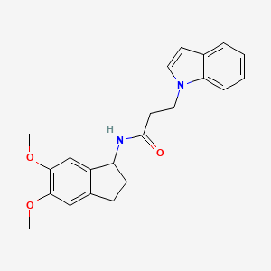 N-(5,6-dimethoxy-2,3-dihydro-1H-inden-1-yl)-3-(1H-indol-1-yl)propanamide