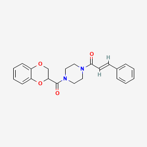 molecular formula C22H22N2O4 B11018592 (2E)-1-[4-(2,3-dihydro-1,4-benzodioxin-2-ylcarbonyl)piperazin-1-yl]-3-phenylprop-2-en-1-one 