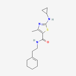 molecular formula C16H23N3OS B11018622 N-[2-(cyclohex-1-en-1-yl)ethyl]-2-(cyclopropylamino)-4-methyl-1,3-thiazole-5-carboxamide 