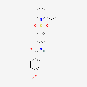 molecular formula C21H26N2O4S B11018623 N-{4-[(2-ethylpiperidin-1-yl)sulfonyl]phenyl}-4-methoxybenzamide 