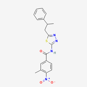 3-methyl-4-nitro-N-[5-(2-phenylpropyl)-1,3,4-thiadiazol-2-yl]benzamide