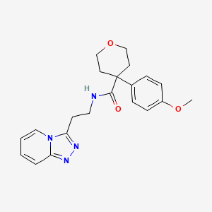 molecular formula C21H24N4O3 B11018682 4-(4-methoxyphenyl)-N-[2-([1,2,4]triazolo[4,3-a]pyridin-3-yl)ethyl]tetrahydro-2H-pyran-4-carboxamide 