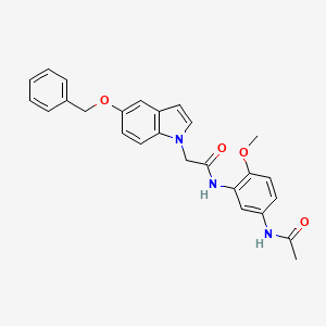 molecular formula C26H25N3O4 B11018683 N-[5-(acetylamino)-2-methoxyphenyl]-2-[5-(benzyloxy)-1H-indol-1-yl]acetamide 