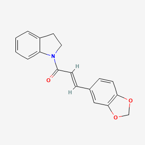 (2E)-3-(1,3-benzodioxol-5-yl)-1-(2,3-dihydro-1H-indol-1-yl)prop-2-en-1-one