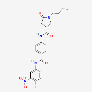 1-butyl-N-{4-[(4-fluoro-3-nitrophenyl)carbamoyl]phenyl}-5-oxopyrrolidine-3-carboxamide