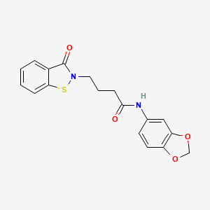 N-(1,3-benzodioxol-5-yl)-4-(3-oxo-1,2-benzothiazol-2(3H)-yl)butanamide