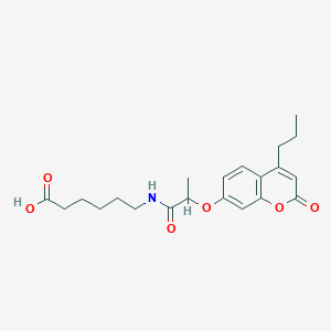 6-({2-[(2-oxo-4-propyl-2H-chromen-7-yl)oxy]propanoyl}amino)hexanoic acid