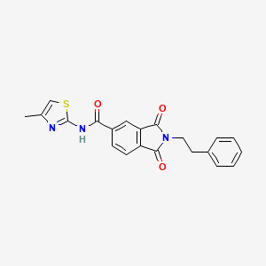 N-[(2E)-4-methyl-1,3-thiazol-2(3H)-ylidene]-1,3-dioxo-2-(2-phenylethyl)-2,3-dihydro-1H-isoindole-5-carboxamide