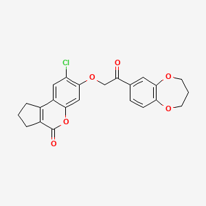 molecular formula C23H19ClO6 B11018791 8-chloro-7-[2-(3,4-dihydro-2H-1,5-benzodioxepin-7-yl)-2-oxoethoxy]-2,3-dihydrocyclopenta[c]chromen-4(1H)-one 