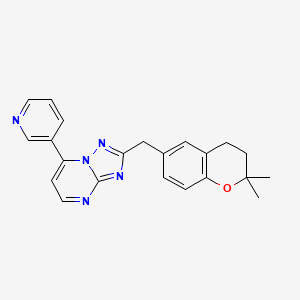 molecular formula C22H21N5O B11018795 2-[(2,2-dimethyl-3,4-dihydro-2H-chromen-6-yl)methyl]-7-(pyridin-3-yl)[1,2,4]triazolo[1,5-a]pyrimidine 