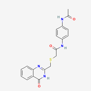 molecular formula C19H18N4O3S B11018796 N-[4-(acetylamino)phenyl]-2-{[(4-hydroxyquinazolin-2-yl)methyl]sulfanyl}acetamide 