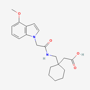 molecular formula C20H26N2O4 B11018840 [1-({[(4-methoxy-1H-indol-1-yl)acetyl]amino}methyl)cyclohexyl]acetic acid 