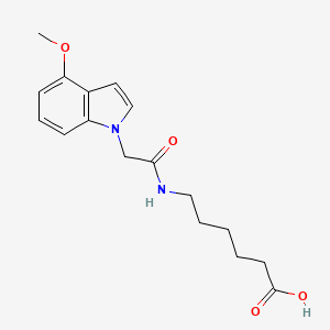 molecular formula C17H22N2O4 B11018849 6-{[(4-methoxy-1H-indol-1-yl)acetyl]amino}hexanoic acid 