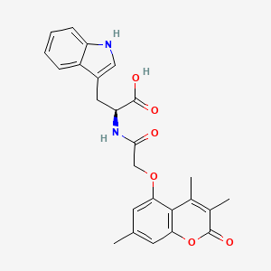 molecular formula C25H24N2O6 B11018851 N-{[(3,4,7-trimethyl-2-oxo-2H-chromen-5-yl)oxy]acetyl}-L-tryptophan 