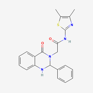 molecular formula C21H20N4O2S B11018863 N-[(2Z)-4,5-dimethyl-1,3-thiazol-2(3H)-ylidene]-2-(4-oxo-2-phenyl-1,4-dihydroquinazolin-3(2H)-yl)acetamide 