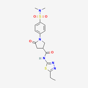 1-[4-(dimethylsulfamoyl)phenyl]-N-[(2E)-5-ethyl-1,3,4-thiadiazol-2(3H)-ylidene]-5-oxopyrrolidine-3-carboxamide