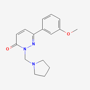 molecular formula C16H19N3O2 B11018877 6-(3-methoxyphenyl)-2-(pyrrolidin-1-ylmethyl)pyridazin-3(2H)-one 