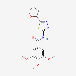 molecular formula C16H19N3O5S B11018887 3,4,5-trimethoxy-N-[(2E)-5-(tetrahydrofuran-2-yl)-1,3,4-thiadiazol-2(3H)-ylidene]benzamide 