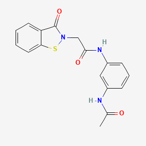 molecular formula C17H15N3O3S B11018890 N-[3-(acetylamino)phenyl]-2-(3-oxo-1,2-benzothiazol-2(3H)-yl)acetamide 