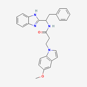 molecular formula C27H26N4O2 B11018901 N-[1-(1H-benzimidazol-2-yl)-2-phenylethyl]-3-(5-methoxy-1H-indol-1-yl)propanamide 