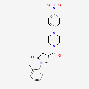 1-(2-Methylphenyl)-4-{[4-(4-nitrophenyl)piperazin-1-yl]carbonyl}pyrrolidin-2-one