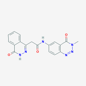 molecular formula C18H14N6O3 B11018977 2-(4-hydroxyphthalazin-1-yl)-N-(3-methyl-4-oxo-3,4-dihydro-1,2,3-benzotriazin-6-yl)acetamide 