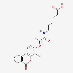 molecular formula C22H27NO6 B11019016 6-({2-[(6-Methyl-4-oxo-1,2,3,4-tetrahydrocyclopenta[c]chromen-7-yl)oxy]propanoyl}amino)hexanoic acid 