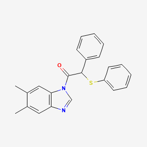 molecular formula C23H20N2OS B11019032 1-(5,6-dimethyl-1H-benzimidazol-1-yl)-2-phenyl-2-(phenylsulfanyl)ethanone 