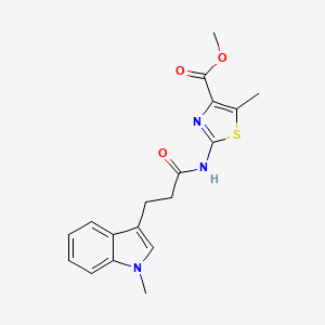 methyl 5-methyl-2-{[3-(1-methyl-1H-indol-3-yl)propanoyl]amino}-1,3-thiazole-4-carboxylate