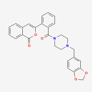 molecular formula C28H24N2O5 B11019087 3-(2-{[4-(1,3-benzodioxol-5-ylmethyl)piperazino]carbonyl}phenyl)-1H-isochromen-1-one 