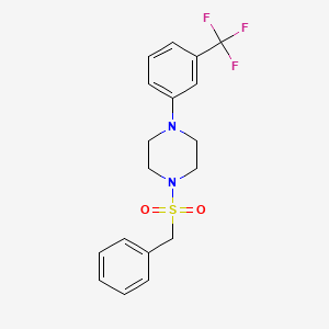 molecular formula C18H19F3N2O2S B11019102 1-(Benzylsulfonyl)-4-[3-(trifluoromethyl)phenyl]piperazine 