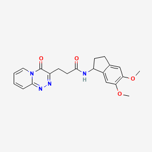 N-(5,6-Dimethoxy-2,3-dihydro-1H-inden-1-YL)-3-{4-oxo-4H-pyrido[2,1-C][1,2,4]triazin-3-YL}propanamide