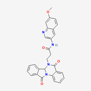 3-(5,11-dioxo-6a,11-dihydroisoindolo[2,1-a]quinazolin-6(5H)-yl)-N-(7-methoxyquinolin-3-yl)propanamide