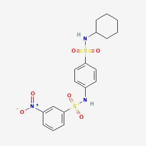 molecular formula C18H21N3O6S2 B11019175 N-[4-(cyclohexylsulfamoyl)phenyl]-3-nitrobenzenesulfonamide 