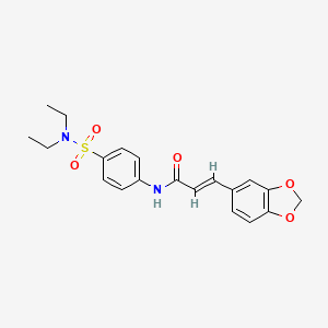 molecular formula C20H22N2O5S B11019179 (2E)-3-(1,3-benzodioxol-5-yl)-N-[4-(diethylsulfamoyl)phenyl]prop-2-enamide 