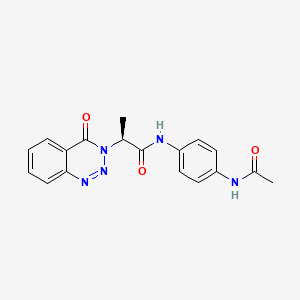 molecular formula C18H17N5O3 B11019188 (2S)-N-[4-(acetylamino)phenyl]-2-(4-oxo-1,2,3-benzotriazin-3(4H)-yl)propanamide 