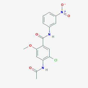 molecular formula C16H14ClN3O5 B11019193 4-(acetylamino)-5-chloro-2-methoxy-N-(3-nitrophenyl)benzamide 