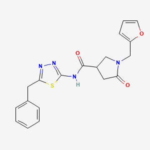 molecular formula C19H18N4O3S B11019199 N-(5-benzyl-1,3,4-thiadiazol-2-yl)-1-(furan-2-ylmethyl)-5-oxopyrrolidine-3-carboxamide 